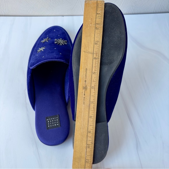 White House Black Market Blaire Star Slides in Ultraviolet Velvet Wm 11 Men’s 9 - Picture 11 of 11
